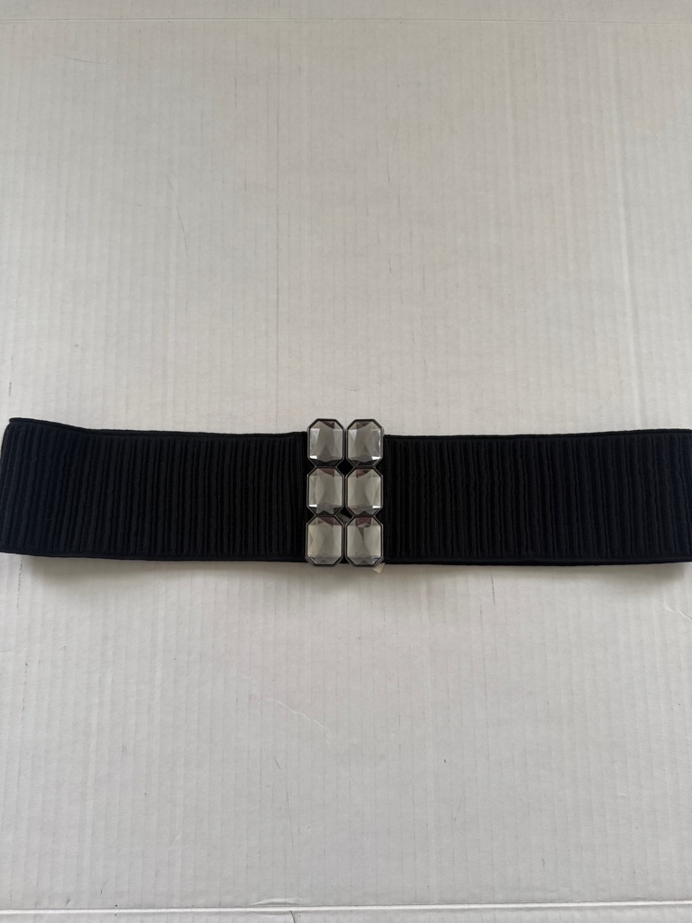 Target Black Elastic Women’s Belt with Silver Gem Accent